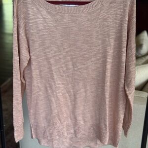 JustFab Women's Crew Neck Sweater in Soft Pink